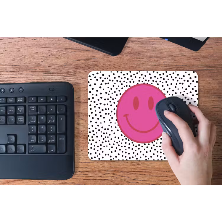 Muismat - Smiley - Roze - Stippen — 3