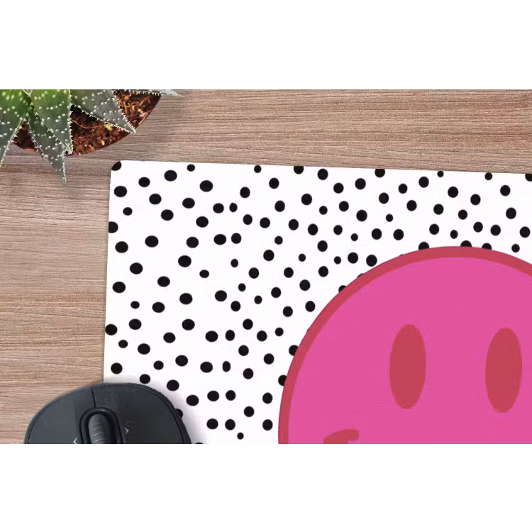 Muismat - Smiley - Roze - Stippen — 4