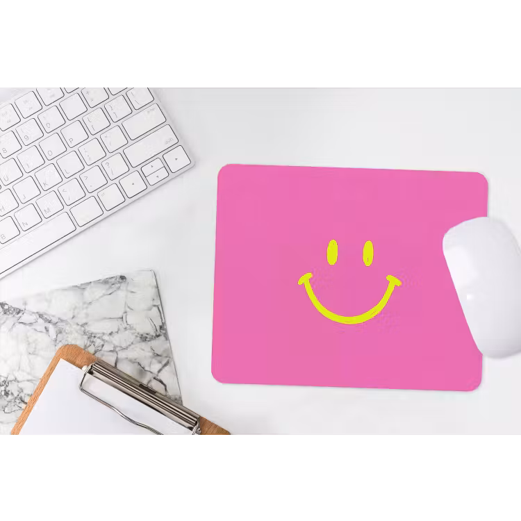 Muismat - Smiley - Vrolijk - Roze — 2