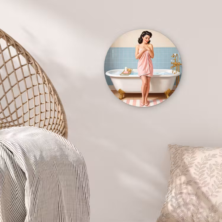 Muurcirkel - Badkamer - Vrouw - Roze — 5