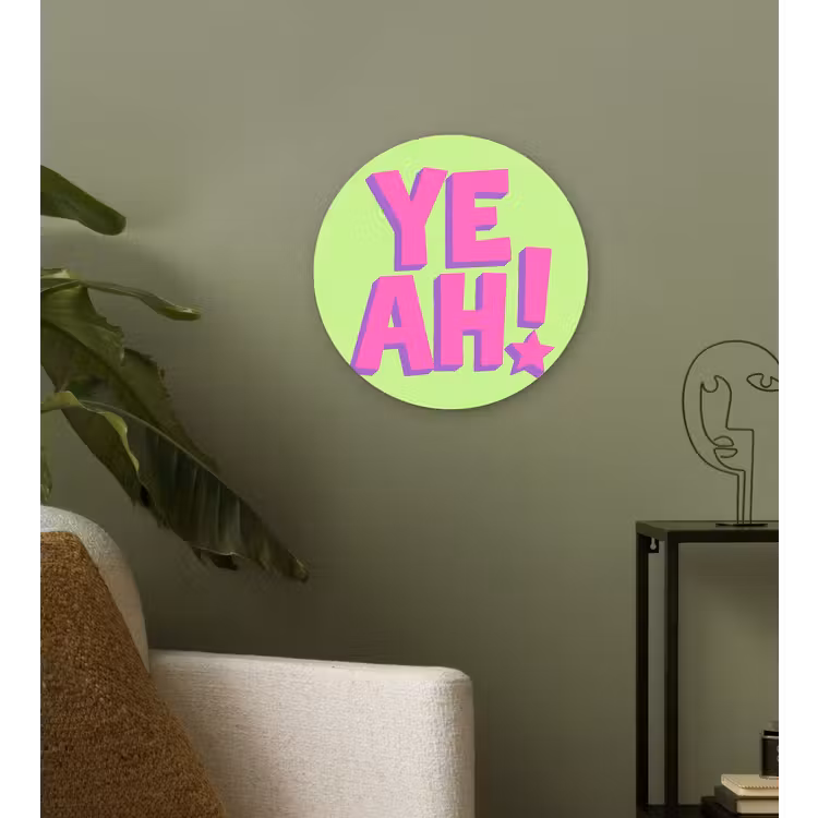 Muurcirkel - Groen - Neon - Quote — 3