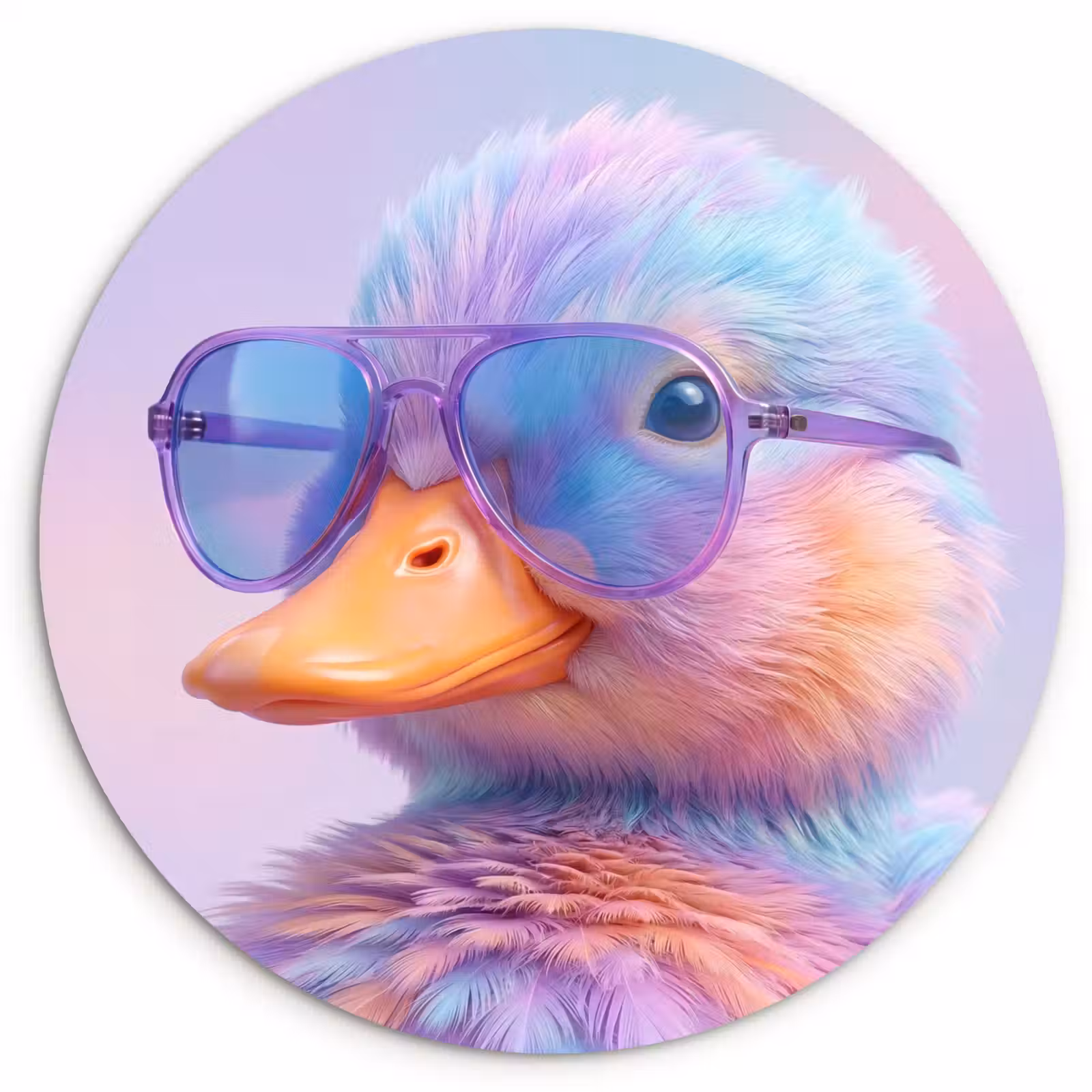 Muurcirkel - Eend - bril - Pastel — 1