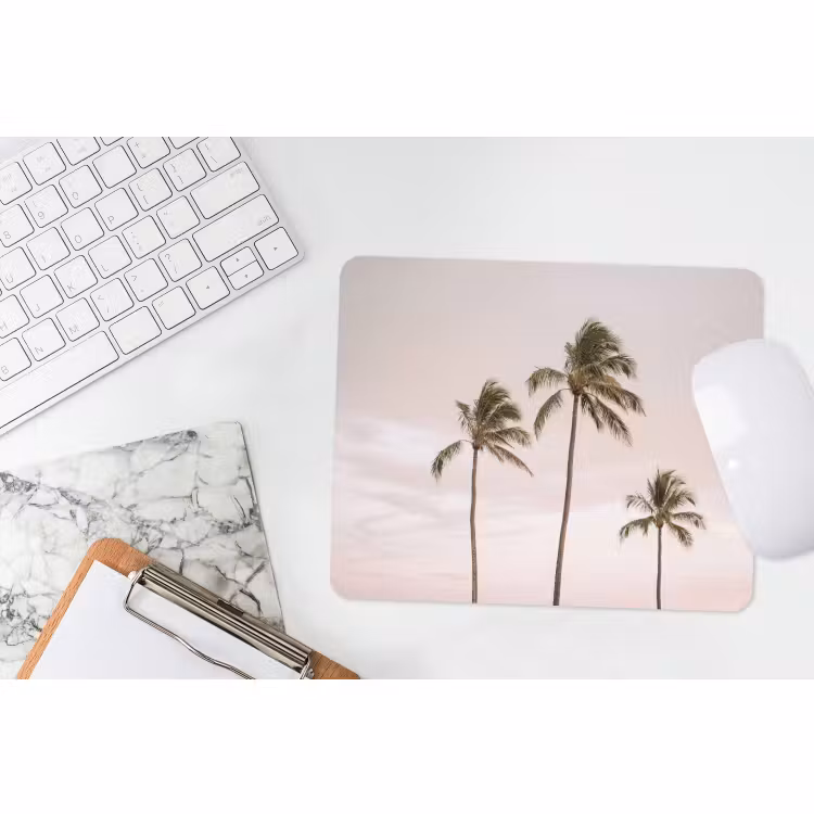 Muismat - Palmbomen - Zonsondergang - Roze — 2