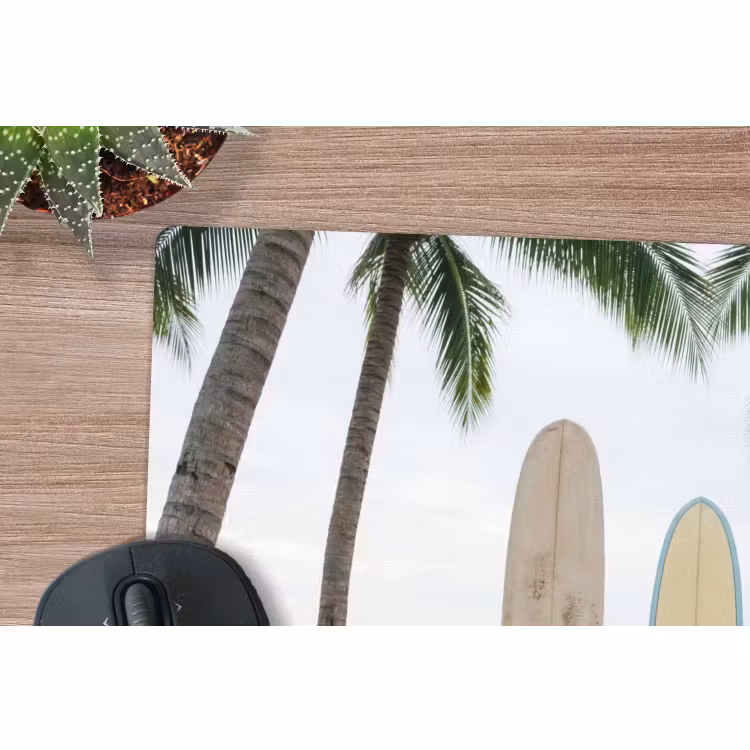 Muismat - Surfboard - Palmbomen - Kleurrijk — 4