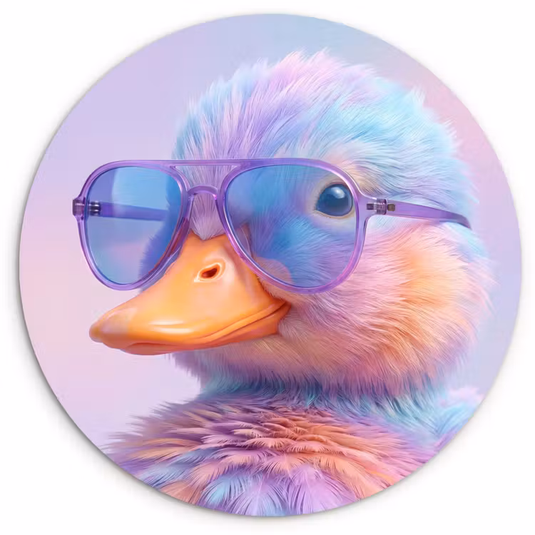 Muurcirkel - Eend - bril - Pastel — 1