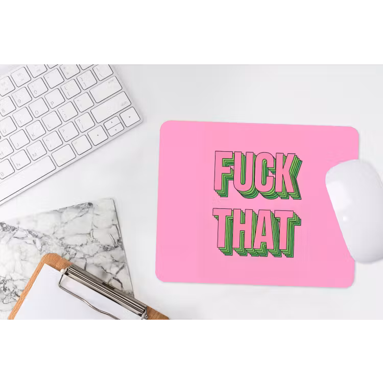 Muismat - Tekst - Bold - Roze — 2