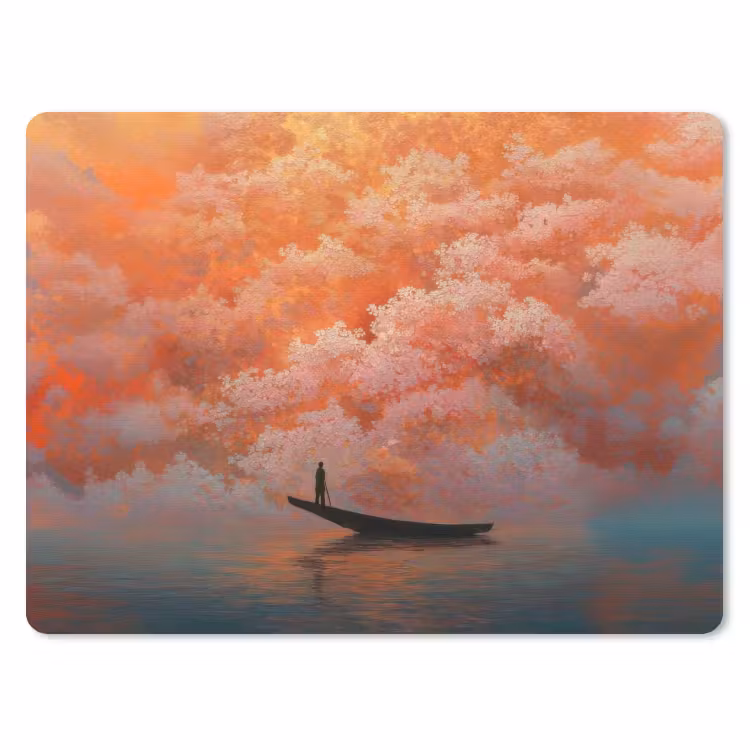 Muismat - Zee - Boot - Wolken - Oranje — 1