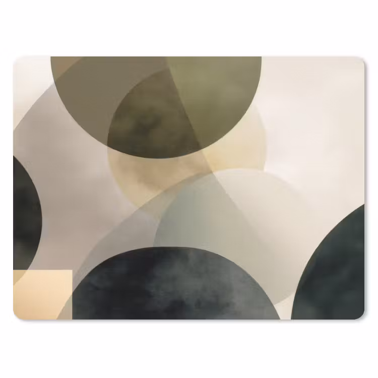 Muismat - Vlakken - Abstract - Beige - Cirkels — 1