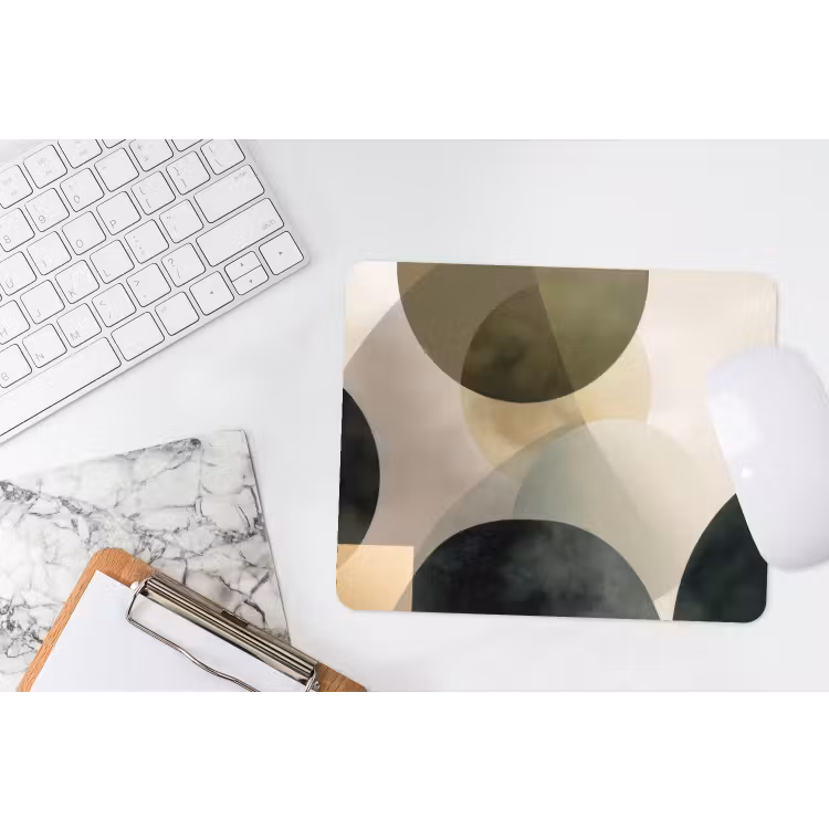 Muismat - Vlakken - Abstract - Beige - Cirkels — 2