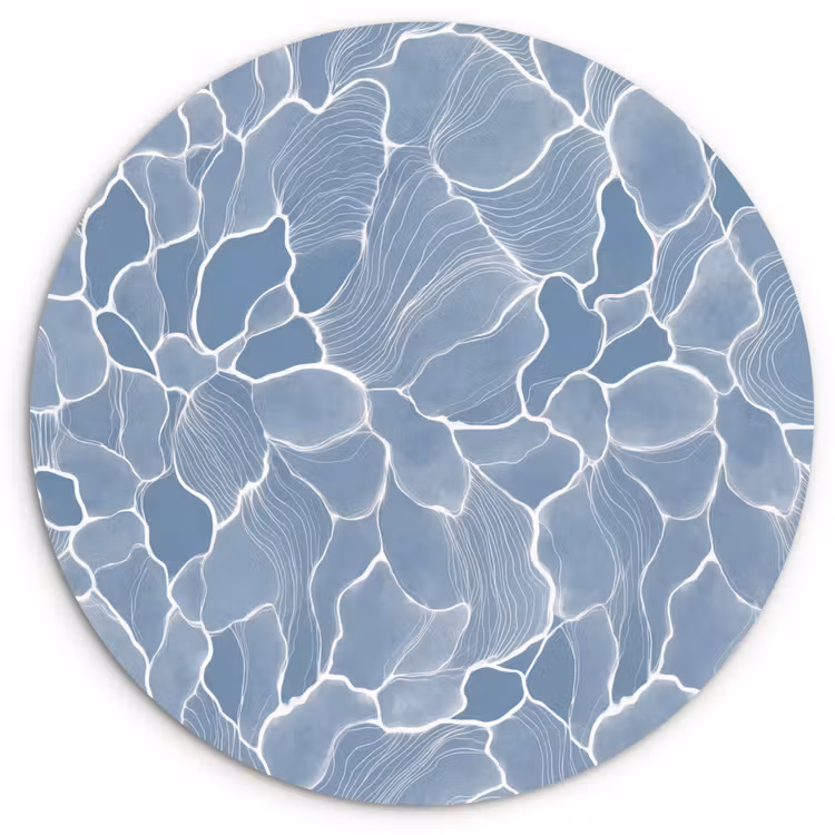 Muurcirkel - Abstract - Blauw - Bladeren — 1