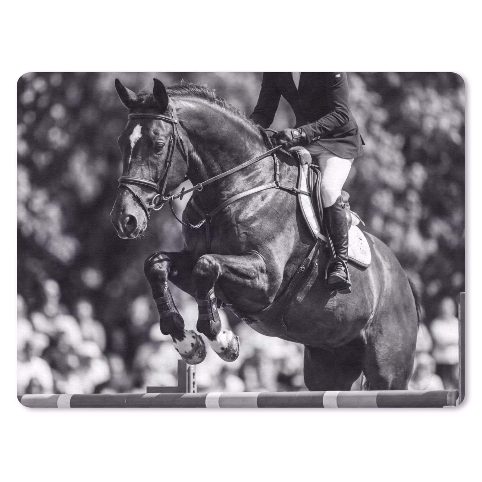 Muismat - Springen - Paard - Zwart - Wit — 1