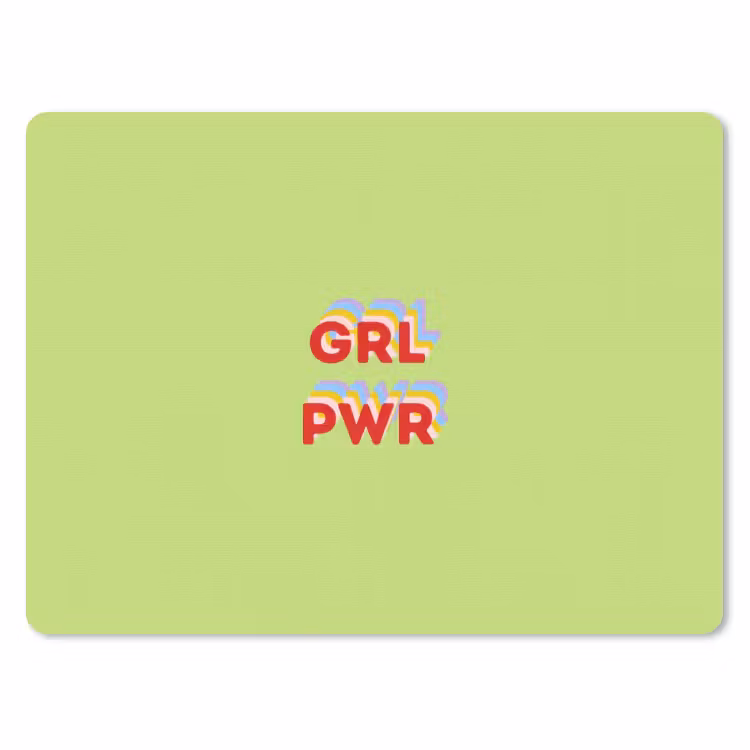 Muismat - Grl pwr - Groen - Rood - 3D — 1