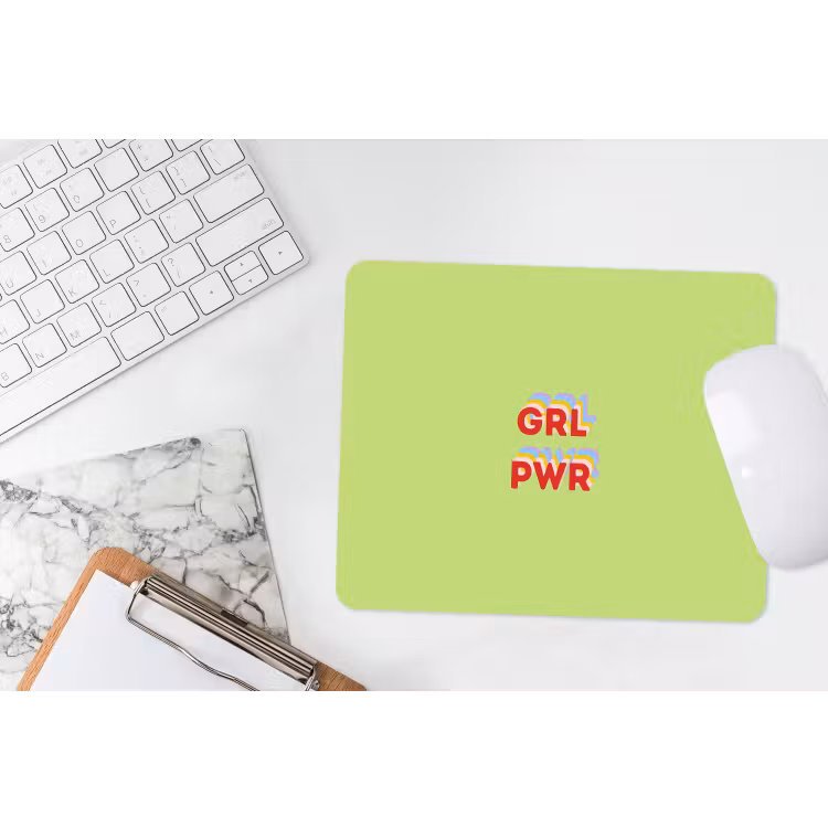 Muismat - Grl pwr - Groen - Rood - 3D — 2
