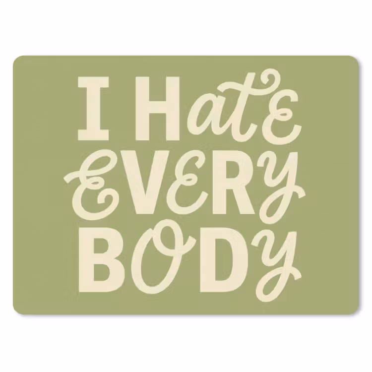 Muismat - I hate everybody - Groen - Retro — 1