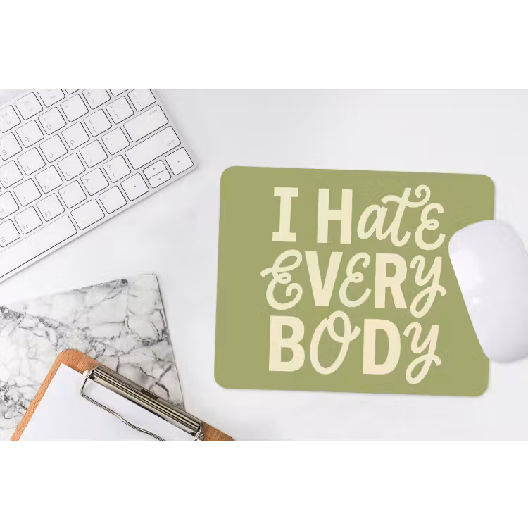 Muismat - I hate everybody - Groen - Retro — 2