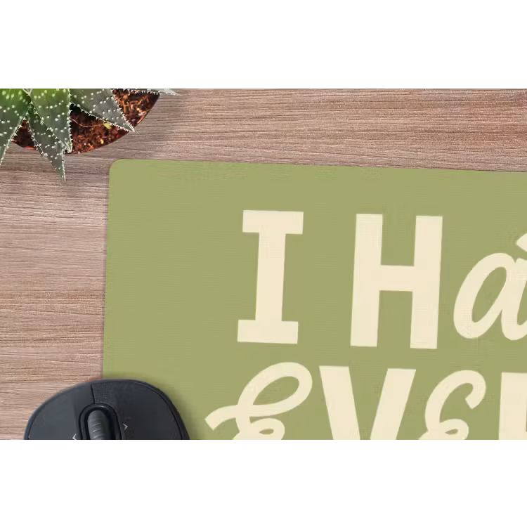 Muismat - I hate everybody - Groen - Retro — 4