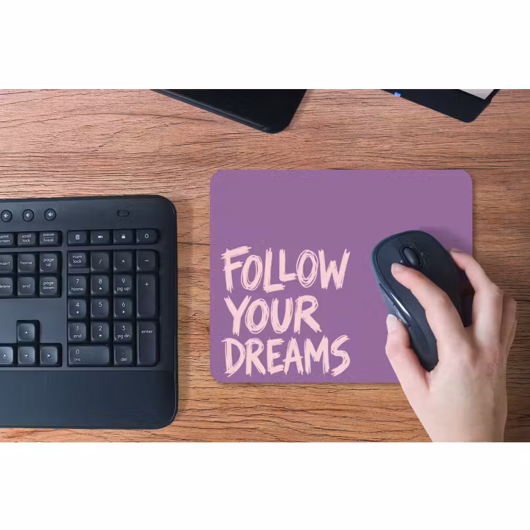 Muismat - Follow your dreams - Paars - Penseeltextuur — 3