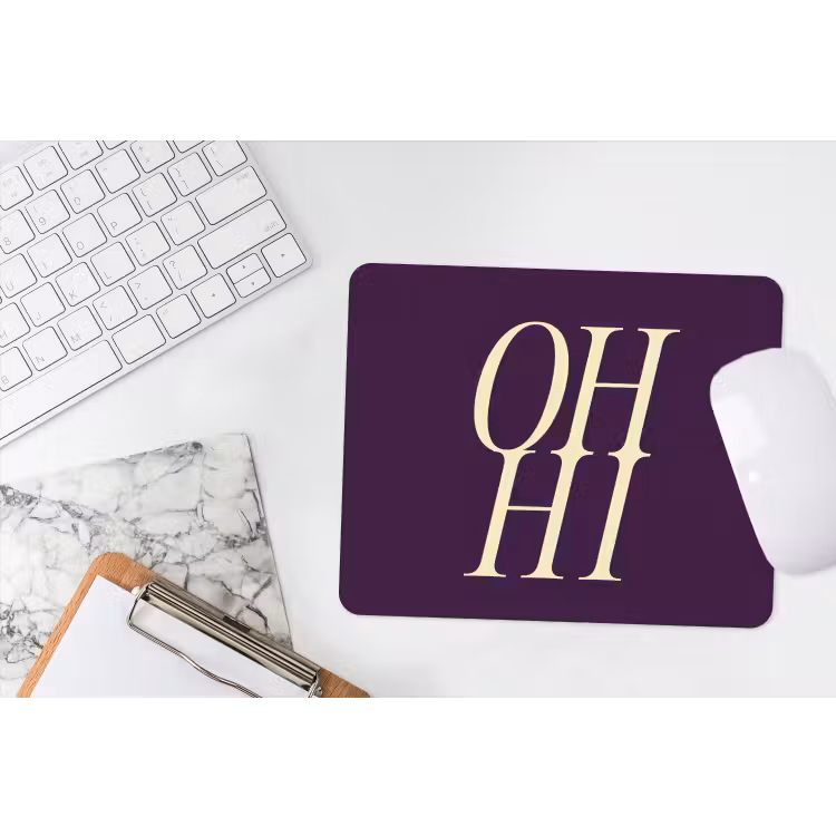 Muismat - Oh hi - Paars - Minimalistisch — 2