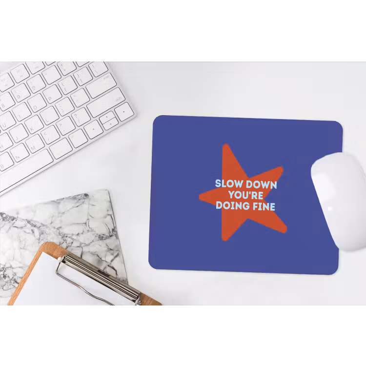Muismat - Slow down you're doing fine - Ster - Blauw — 2