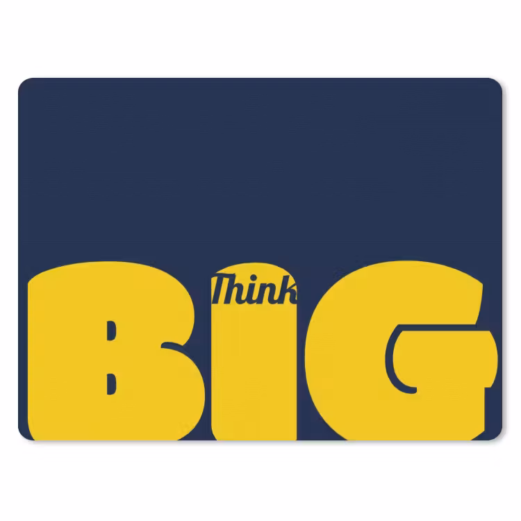 Muismat - Think big - Blauw - Geel — 1