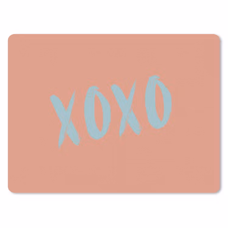 Muismat - XOXO - Blauw - Perzikkleur — 1