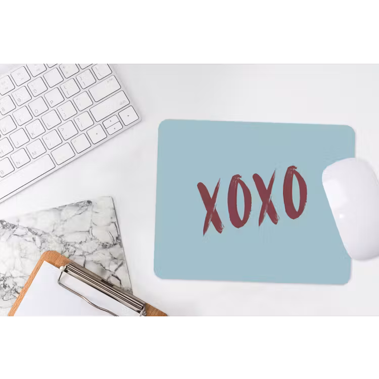Muismat - XOXO - Blauw - Rood — 2