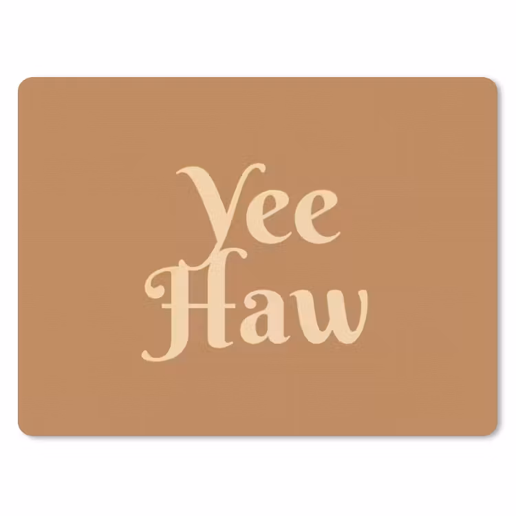 Muismat - Yee haw - Bruin - Minimalistisch — 1