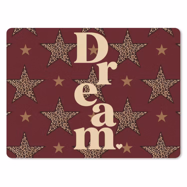 Muismat - Sterren - Luipaardprint - Dream - Bordeaux — 1