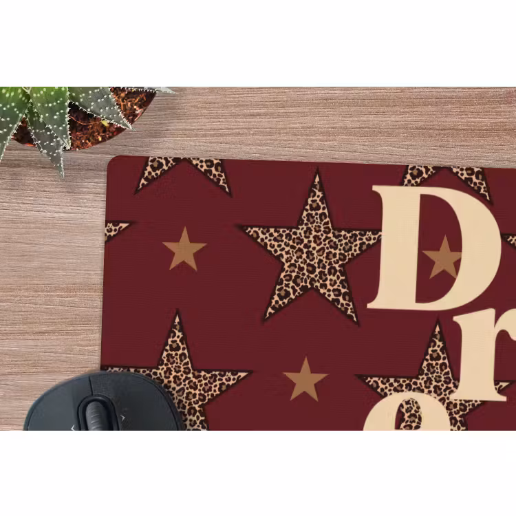 Muismat - Sterren - Luipaardprint - Dream - Bordeaux — 4