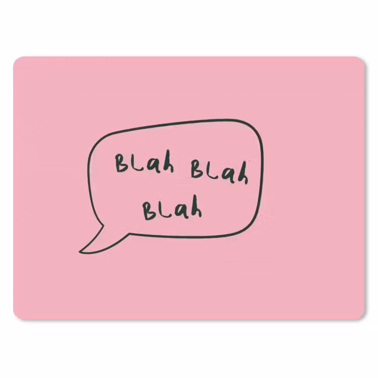 Muismat - Tekstwolkje - BLAH BLAH BLAH - Roze — 1