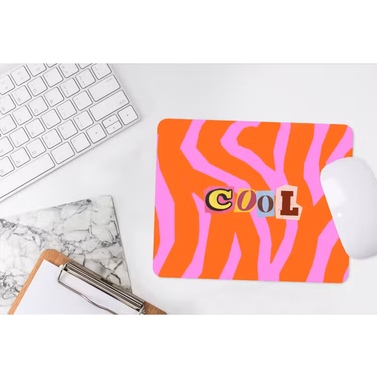 Muismat - Zebraprint - Grafisch - COOL - Oranje — 2
