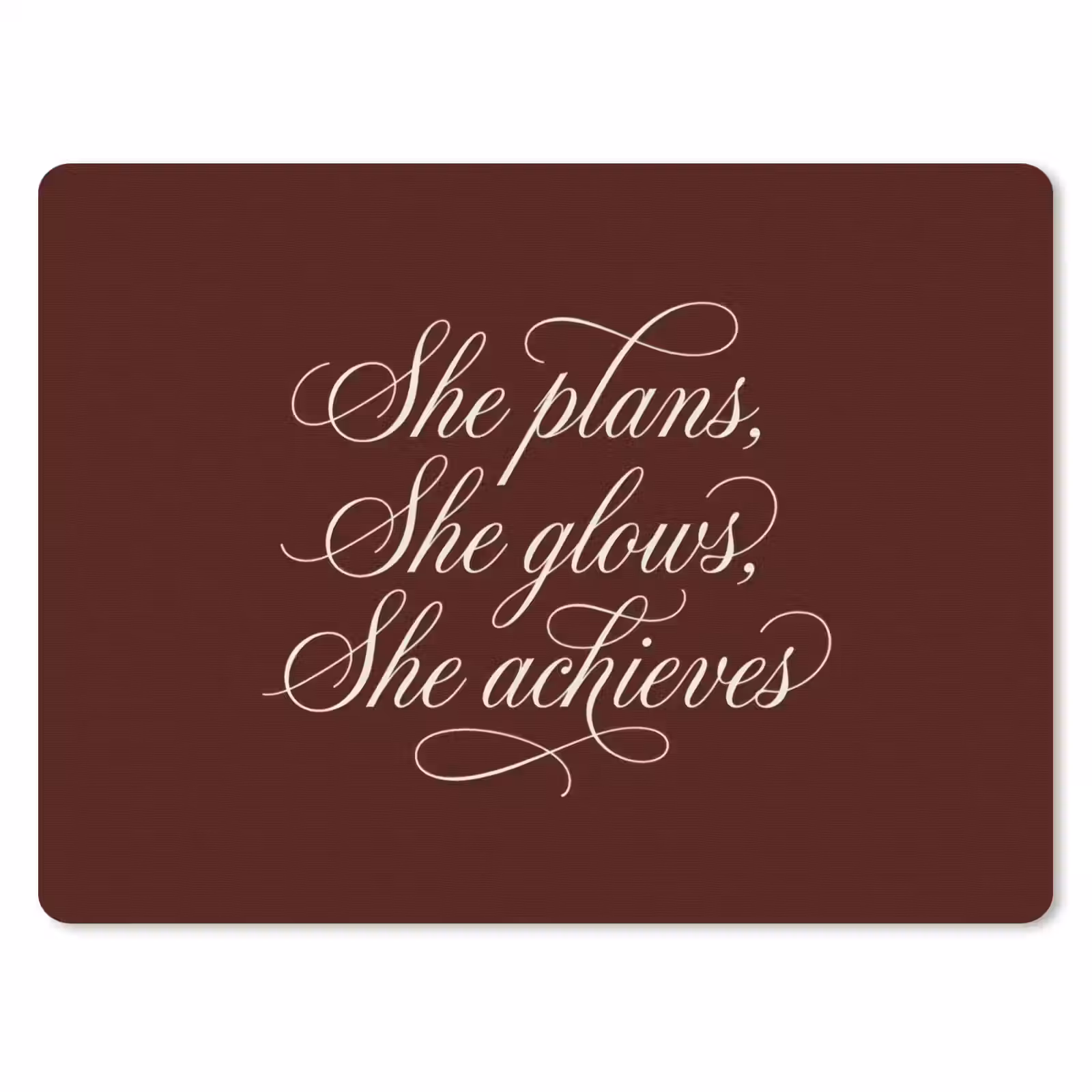 Muismat - She plans she glows she achieves - Rood - Cursief — 1