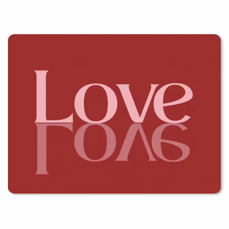 Muismat - Love - Spiegeling - Rood — 1