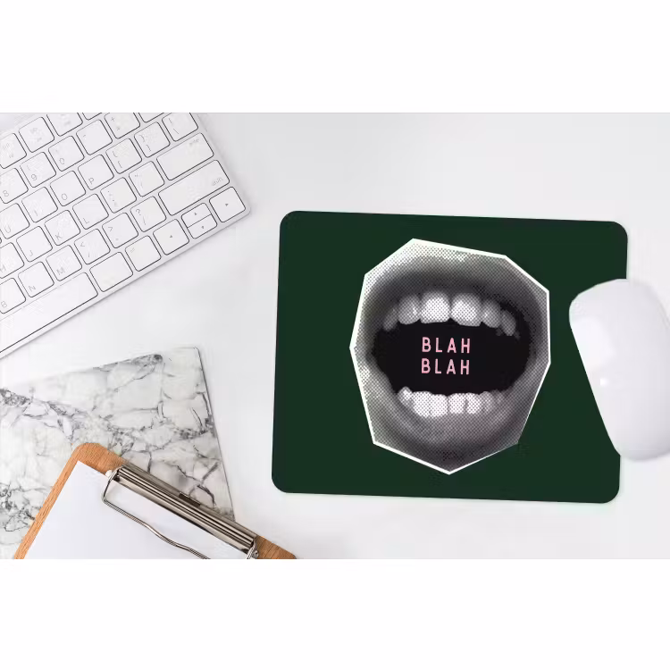 Muismat - Mond - Groen - Illustratie - BLAH BLAH — 2