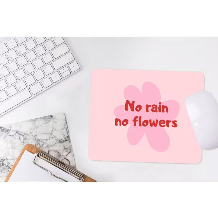 Muismat - No rain no flowers - Bloem - Roze — 2