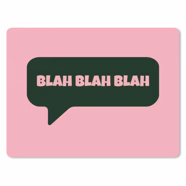 Muismat - Roze - Tekstwolk - Groen - BLAH BLAH BLAH — 1