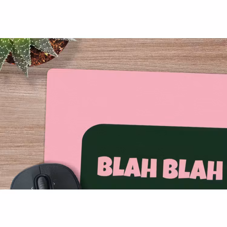 Muismat - Roze - Tekstwolk - Groen - BLAH BLAH BLAH — 4