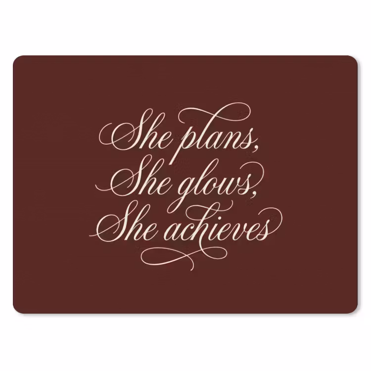 Muismat - She plans she glows she achieves - Rood - Cursief — 1