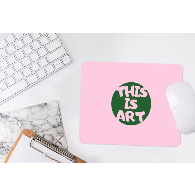Muismat - This is art - Tekst - Cirkel - Groen — 2