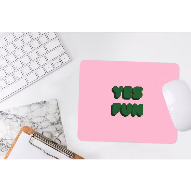 Muismat - Yes fun - Groen - Roze — 2