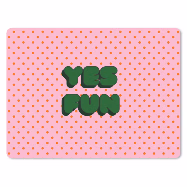 Muismat - Yes fun - Groen - Roze - Stippen — 1