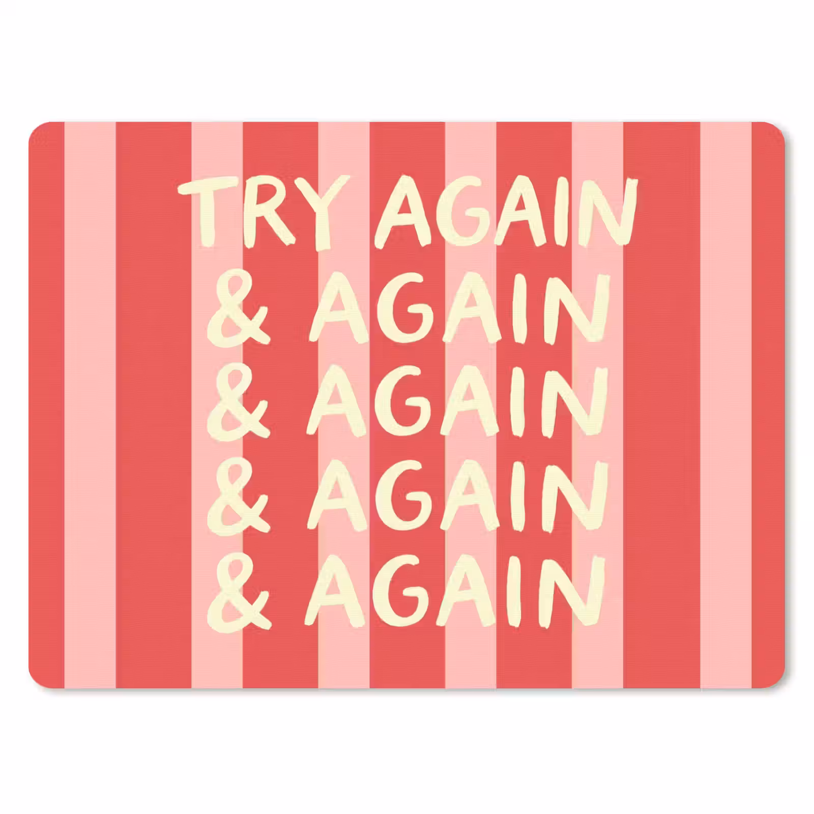 Muismat - Strepen - Rood - Try again — 1