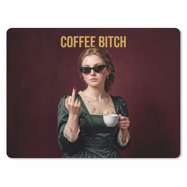 Muismat - Koffie - Vrouw - Middelvinger — 1
