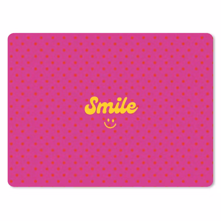 Muismat - Smile - Stippen - Geel - Smiley - Roze — 1