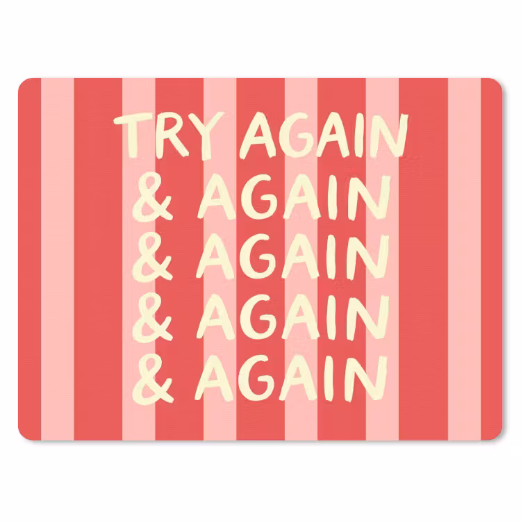 Muismat - Strepen - Rood - Try again — 1