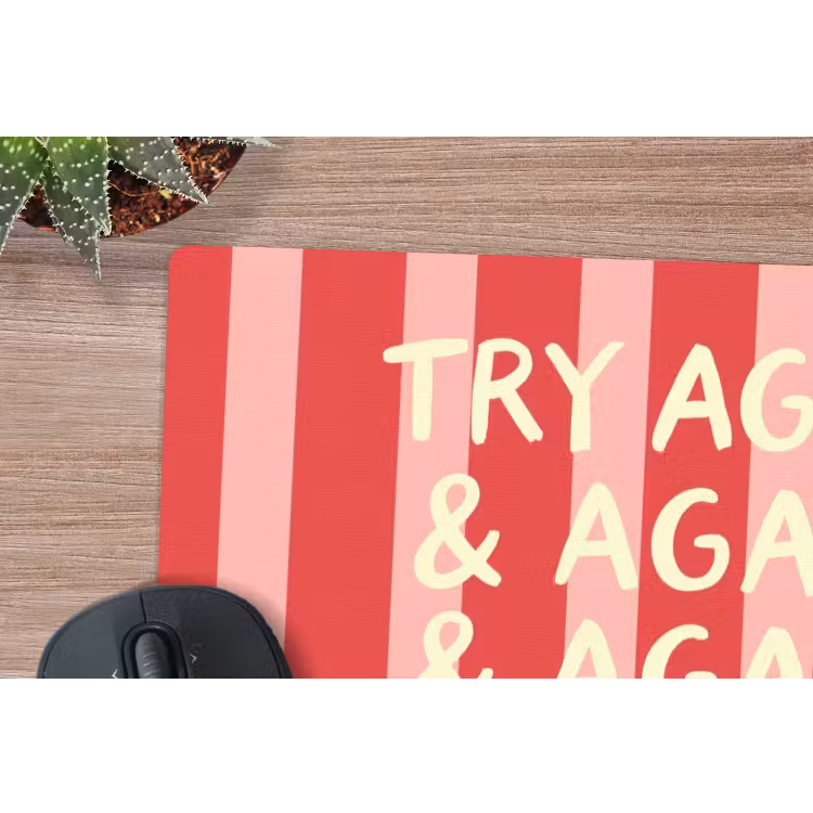 Muismat - Strepen - Rood - Try again — 4