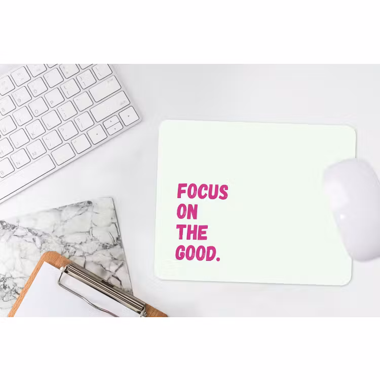 Muismat - Focus on the good - Beige - Roze — 2