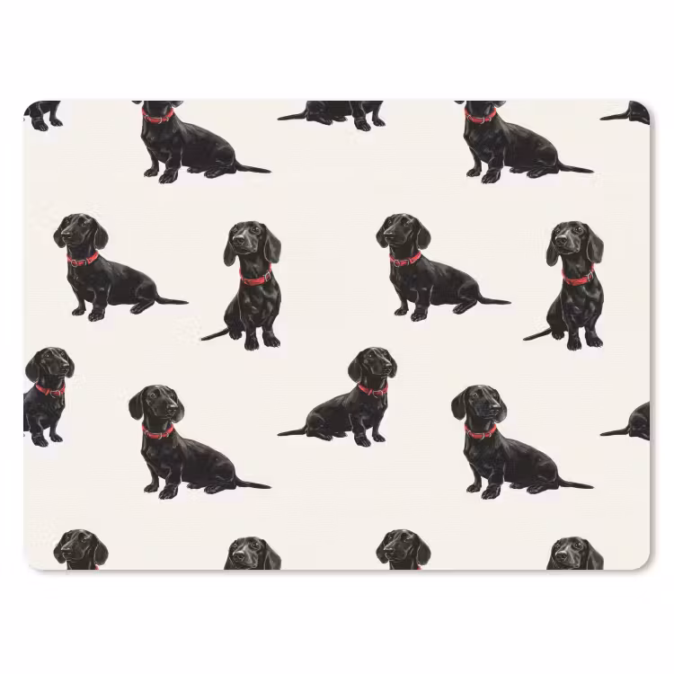 Muismat - Hond - Patroon - Zwart — 1