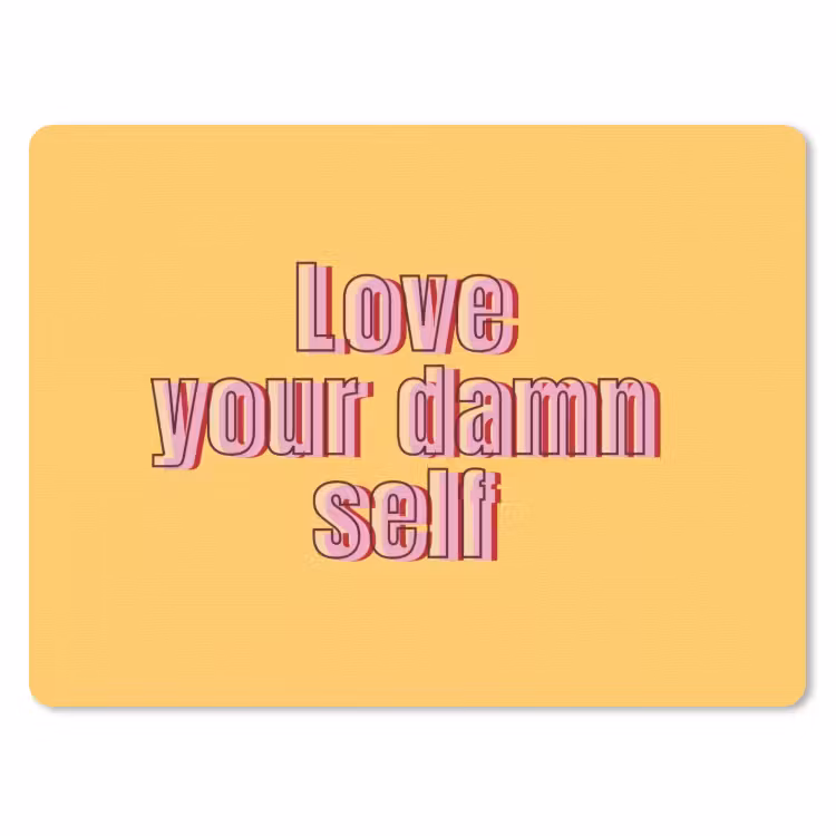 Muismat - Love yourself - Roze - Geel — 1
