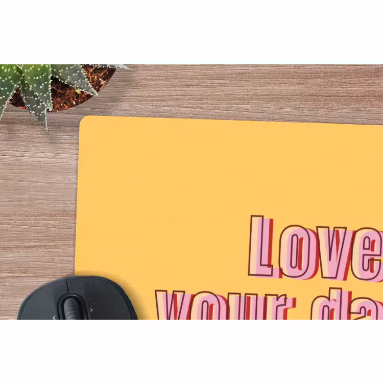 Muismat - Love yourself - Roze - Geel — 4